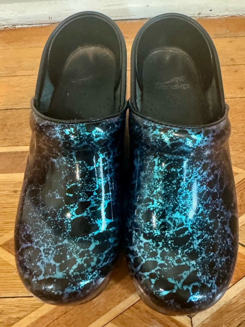 Dansko Professional Blue Iridescent Splatter Clogs Size EU 36 US‎ 5.5–6